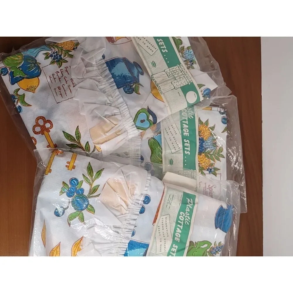 Rare Vintage Plastic Cottage Curtains